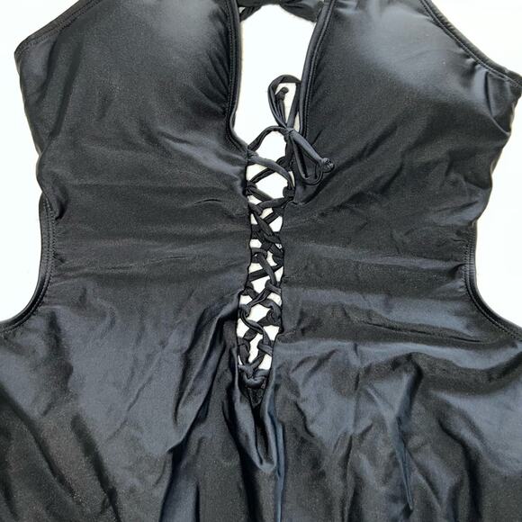 Ashley Graham sexy open back lace up swimsuit - size 16 - G16 - Picture 5 of 7